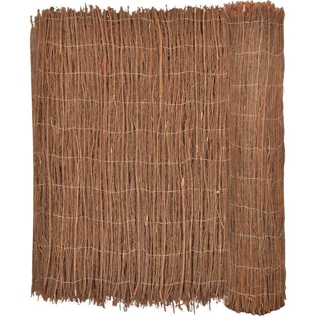 vidaXL Brushwood Fence 400x100 cm - Brown