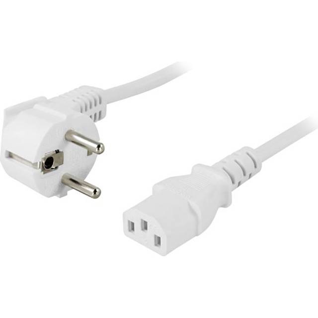 DELTACO Jordad apparatkabel, 5m - Vit