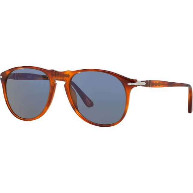 Persol Man PO9649S 96/56 Occhiali da sole Acetat Brun Blå Pilot Normal