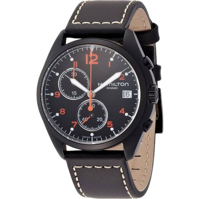 Hamilton Watch Khaki Aviation Pilot Pioneer Chrono Quartz - Black