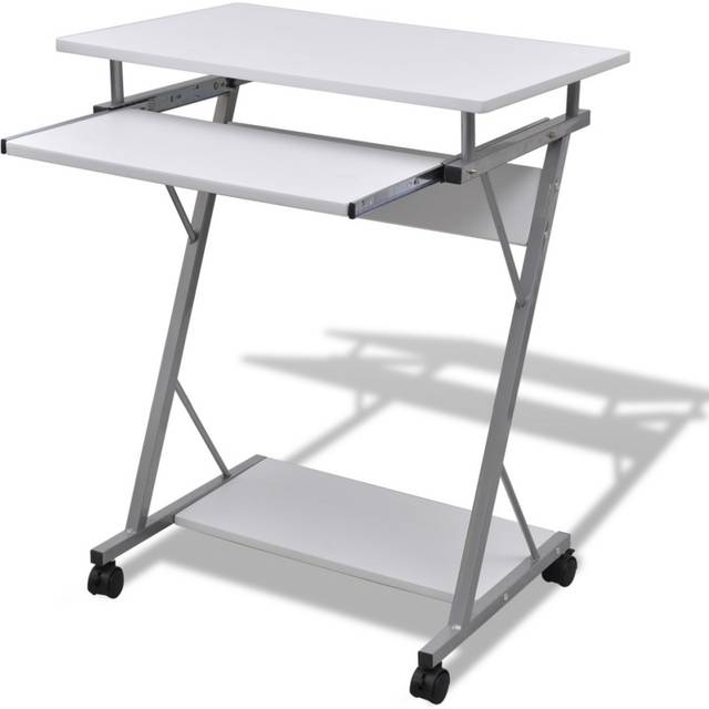 vidaXL Compact Computer Desk with Pull-out Keyboard Tray Brown