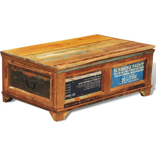 vidaXL Coffee Table with Storage Vintage Reclaimed Wood - Brown