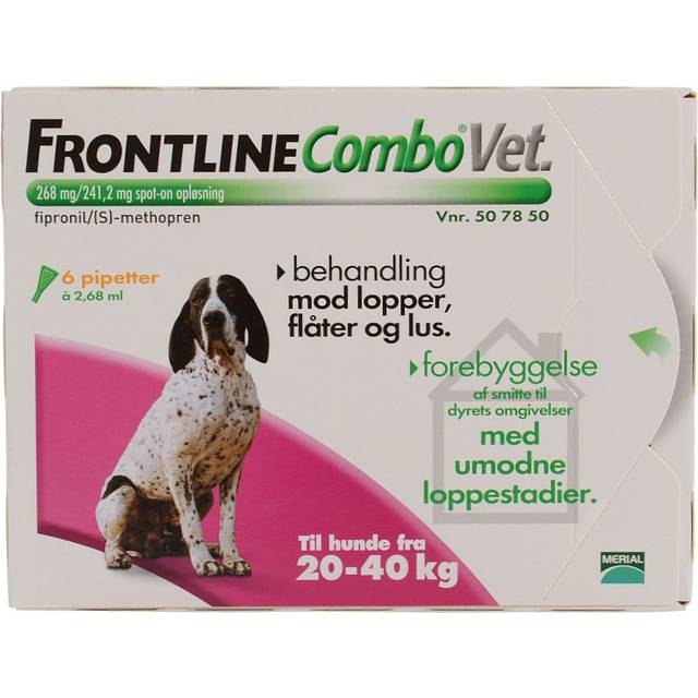 Frontline Combo til hunde 20-40 kg - BONUSPAKKE 6 STK