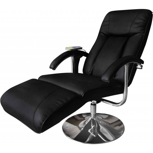 Massagefåtölj svart konstläder