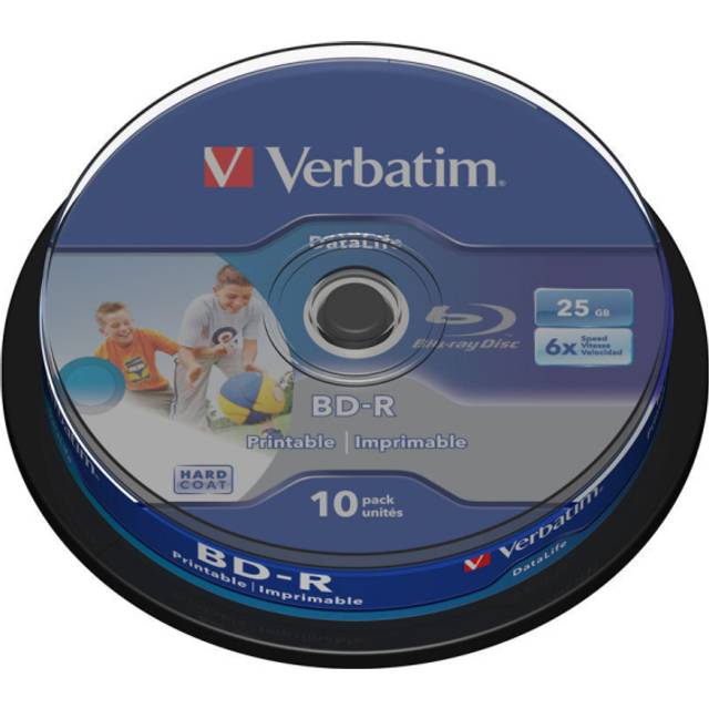 Verbatim 43804 25 GB 6x BD-R SL Datalife Wide Inkjet utskrivbar 10-pack spindel