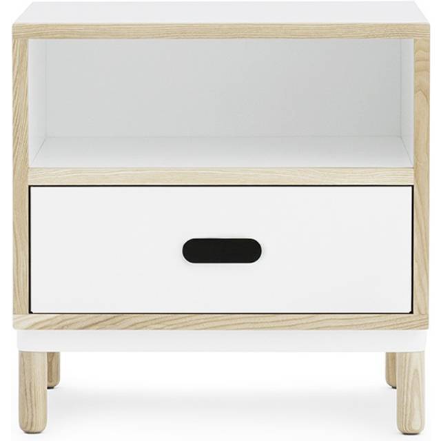 Normann Copenhagen - Kabino Bedside Table - weiß/1 Schublade weiß/H x B x T: 50 x: 50 x 41cm - white (50.0 x 50.0 x 41.0cm)