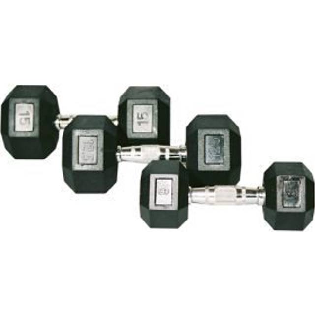 Hexhantel, gummi, JTC Power, 25 kg