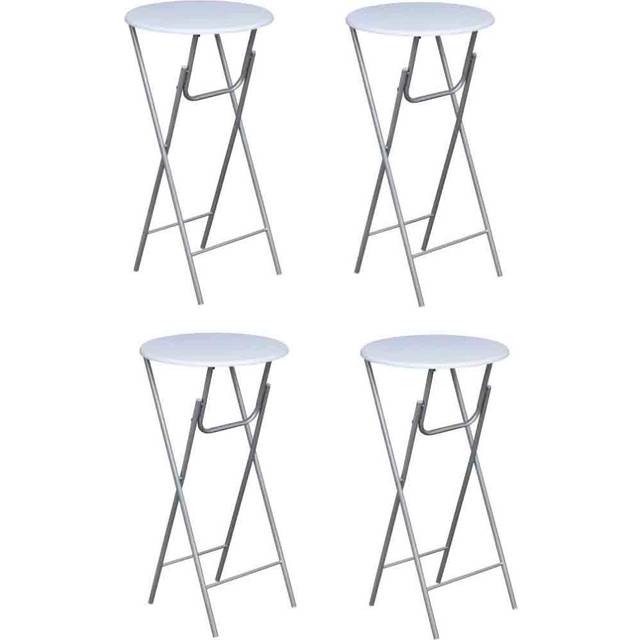 vidaXL Bar Tables 4 pcs with MDF Tabletop White