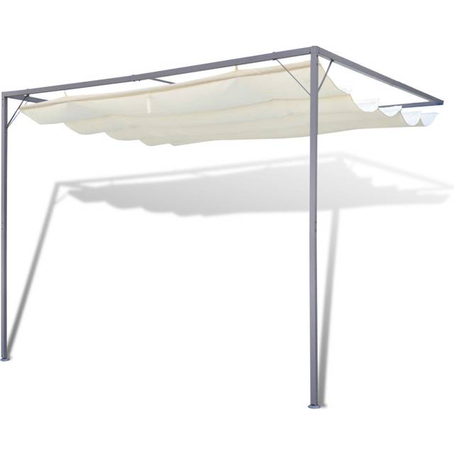 Pergola med infällbart tak antracit 3x3 m stål 180 g/m²