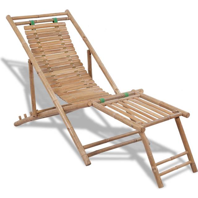 vidaXL Outdoor Deck Chair with Footrest Bamboo - Brown