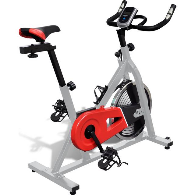 Motionscykel med pulsmätare svart och röd