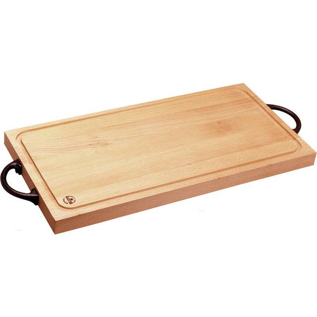 Ronneby Bruk Maestro skärbräda bok gjutjärnshandtag dubbla 25x50 cm - Beige