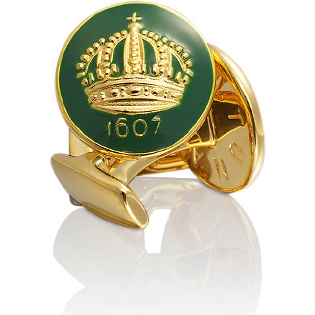 Manschettknappar The Crown, Racing Green & Gold