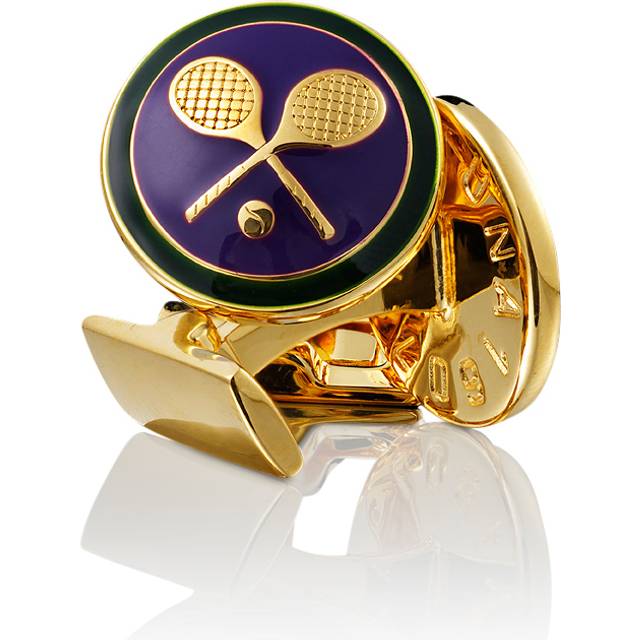 Manschettknappar Tennis Purple & Gold