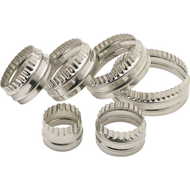 Plain & Fluted Pastry Cutters Set of 6 42mm-98mm (1 x 6)