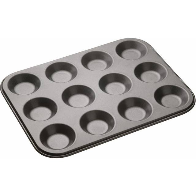 MasterClass Non Stick 12 Cup Shallow Baking Pan 32cm x 24cm - Grey