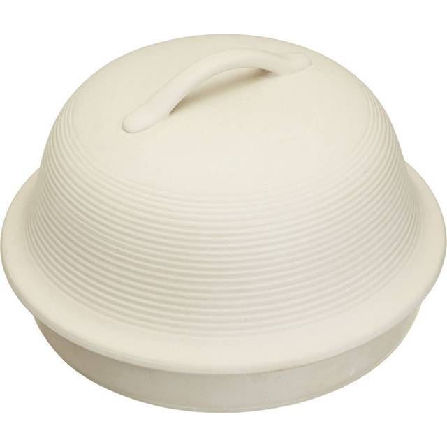 Round Stoneware Bread Baking Cloche - White