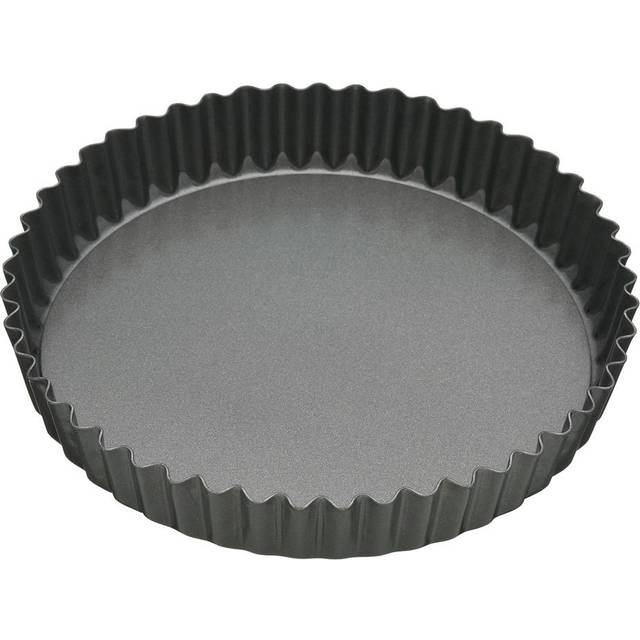 MasterClass Non Stick Fluted Loose Base Quiche Tin Round - Grey