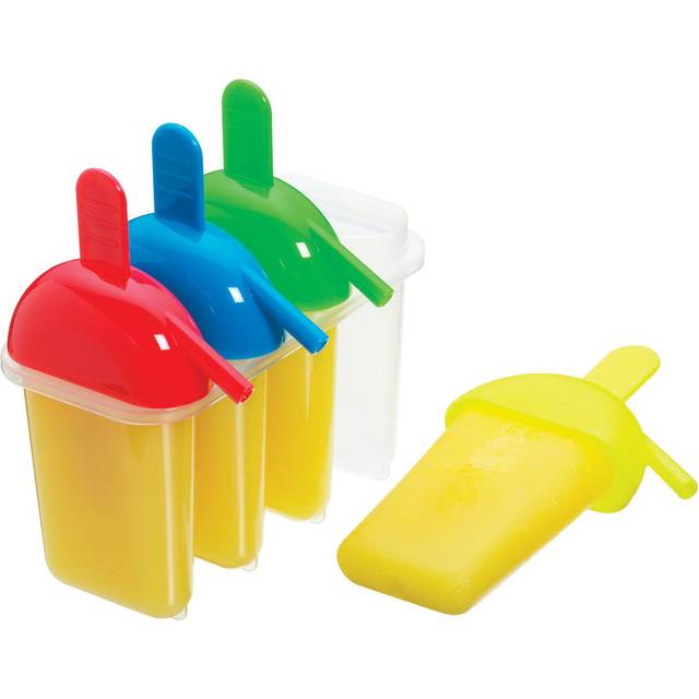 KitchenCraft Ice Lolly Mould with 4 Sipper Handles, BPA Plastic, Multi-Colour