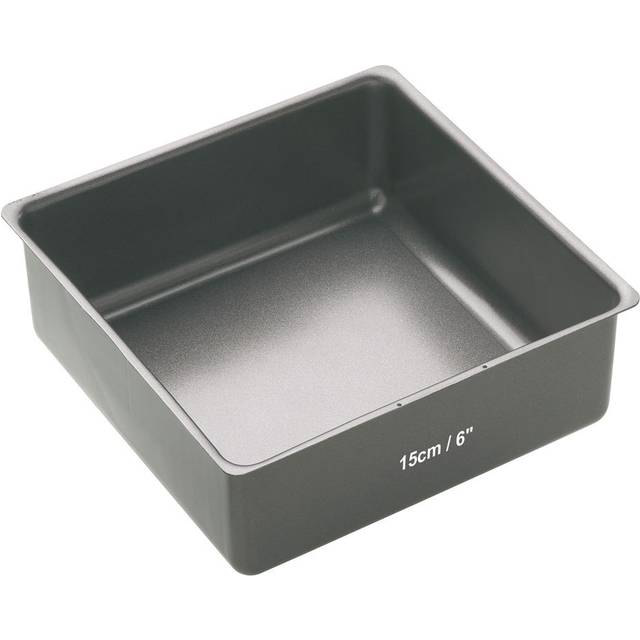 MasterClass Non Stick Deep Loose Base Cake Pan Square 16.5cm - Grey