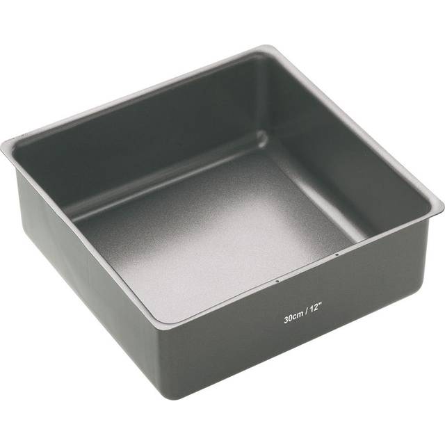 MasterClass Non Stick Deep Loose Base Cake Pan Square 32cm - Grey