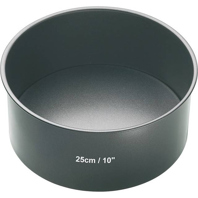MasterClass Djup Rund Tårtform, Bakform Med Löstagbar Botten, 1 mm Tjockt Kolstål, 25 cm i Diameter, Grå