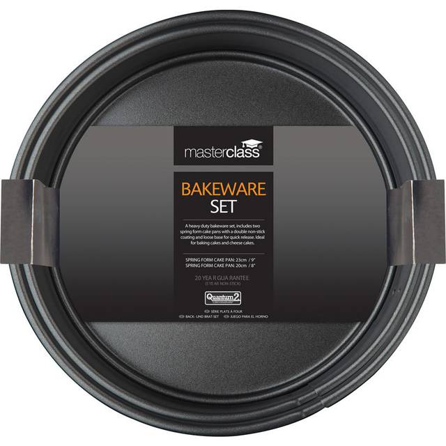 MasterClass Non Stick Set of 2 Spring Form Cake Pans - Grey