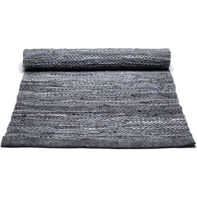 Rug Solid Leather matta 75x200 cm dark grey (mörkgrå) - Grå