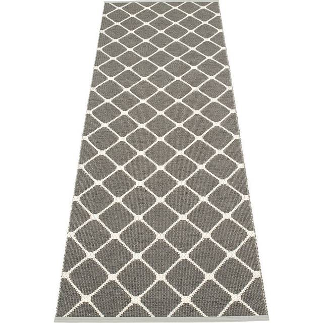 Pappelina Rex gångmatta charcoal/vanilla, 70x240 cm