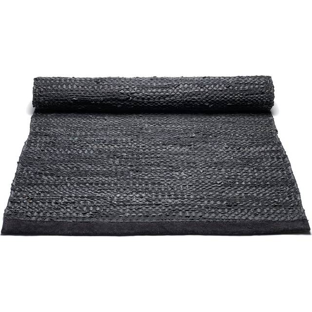 RUG SOLID, Leather rug, Black, 170 x 240 cm