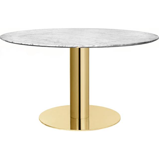GUBI Gubi 2.0 matbord american walnut, ø130, svart stativ