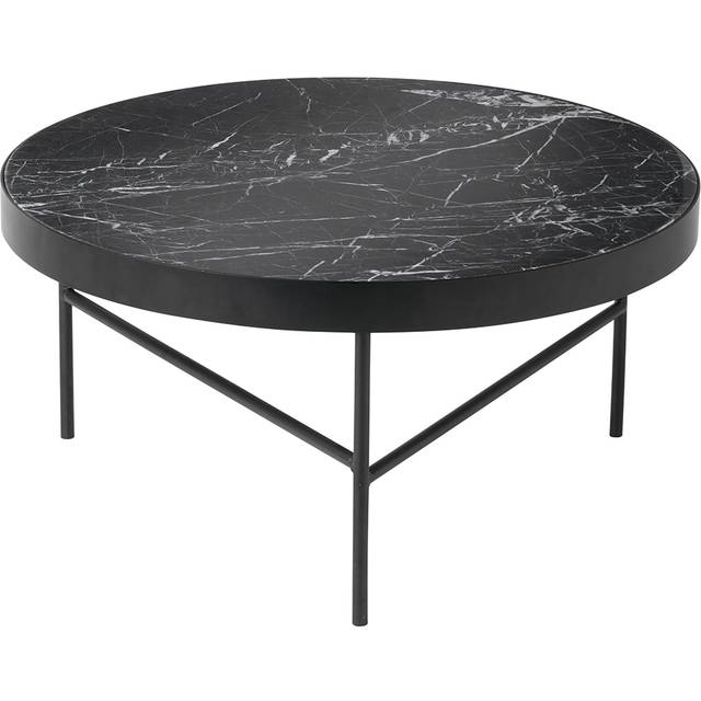 Ferm Living - Marble Coffee Table Large - marmor schwarz/H 35cm/Ø 70cm/Gestell schwarz pulverbeschichtet - marble black (35.0 x &#8960;70.5cm)