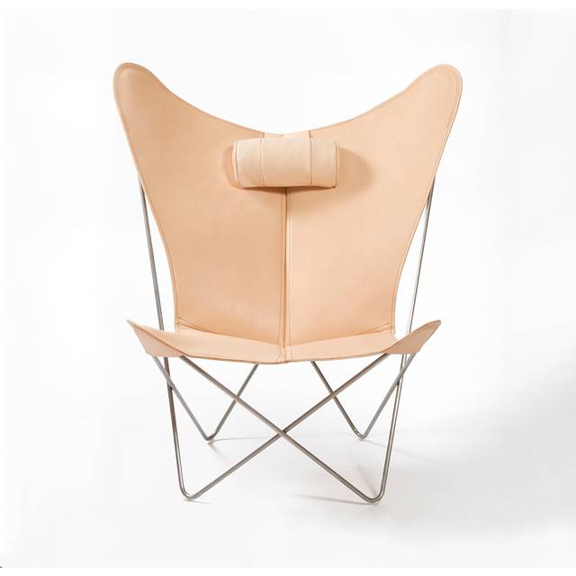 OX Denmarq KS Chair bat armchair Leather cognac. black stand