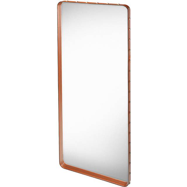 GUBI Adnet rektangulär spegel brown, medium - Brun
