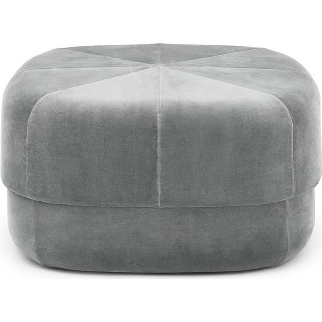 Normann Copenhagen - Circus Velour - Puff - Grey - Large - L: 65 x D: 65 x H: 35 cm