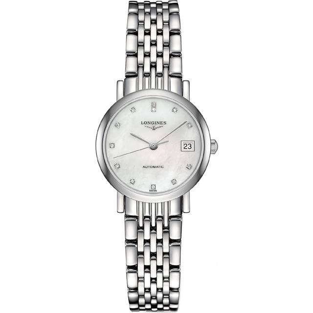 Longines Womens Mother of Pearl L4.309.4.87.6 Elegant Collection Stainless-steel 0.026ct Round-cut Diamond Automatic Watch - MOTHER OF PEARL