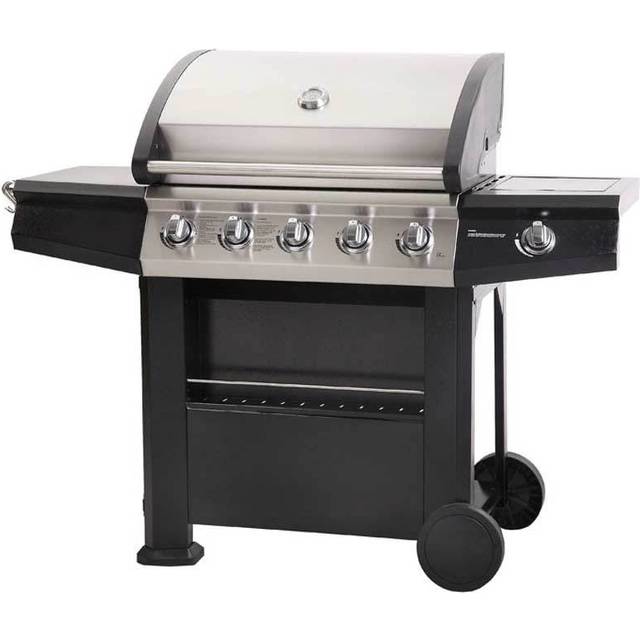 Lifestyle Appliances Dominica 5 Burner Gas BBQ with Side Burner, Black