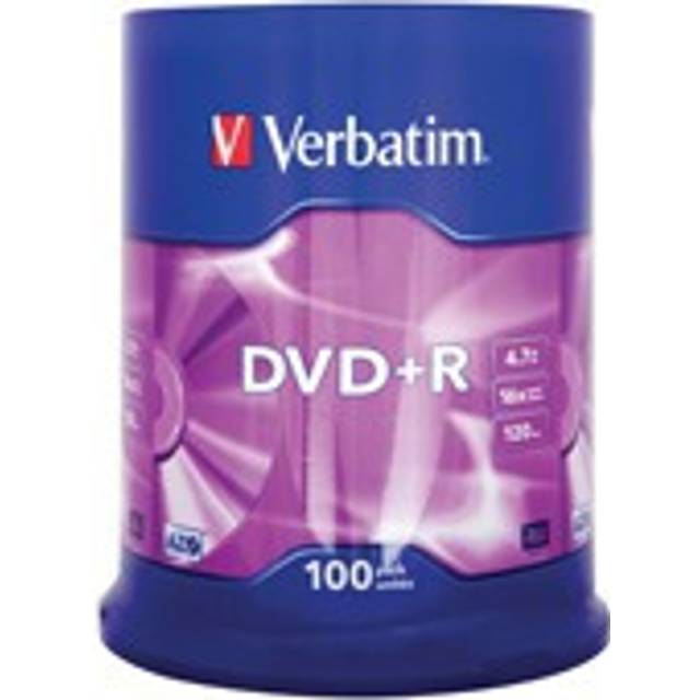 Verbatim DVD+R 16x Silver 4.7GB 100 Pack Spindle