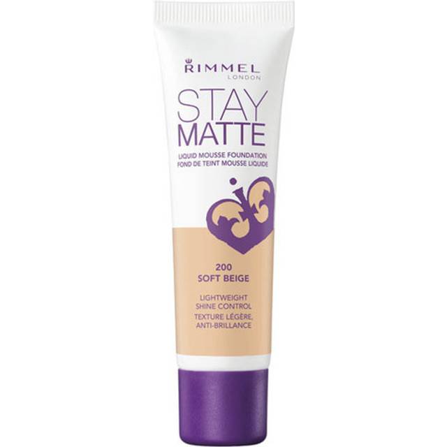 Rimmel London, Stay Matte, Full Coverage Mattifying Foundation, 203 True Beige, 1 fl oz (30 ml)