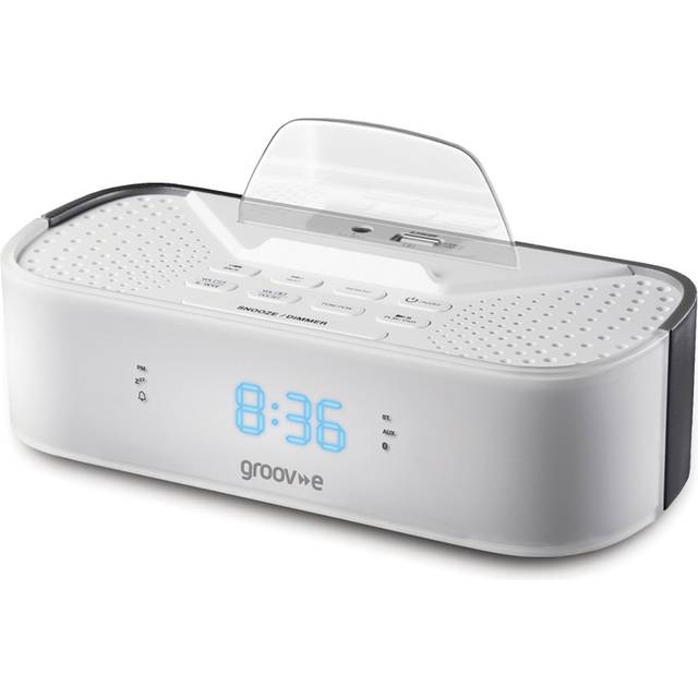 Groov-e TimeCurve Alarm Clock Radio with USB Charging Station Black UK Plug