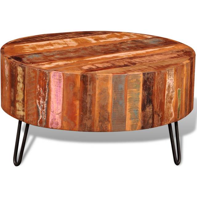 vidaXL Coffee Table Solid Reclaimed Wood Round - Brown