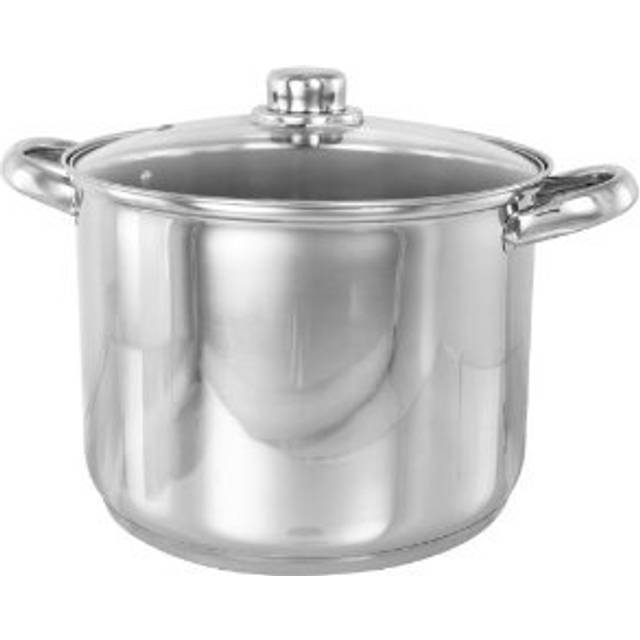 Buckingham Deep Stock Pot 32 Cm / 19 Litre Stainless Steel , Glass Lid, Silver