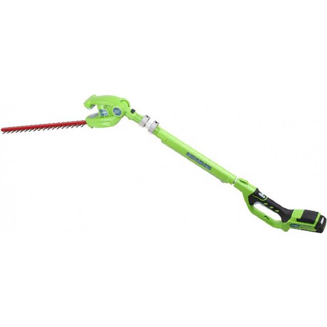 Greenworks G24PH51 Cordless 24v Long Reach Hedge Trimmer 51cm/20in with Battery