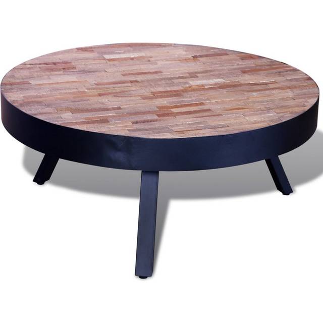 Soffbord runt återvunnen teak