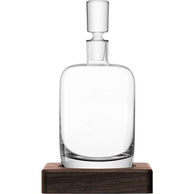 LSA International Whisky Renfrew Glass Decanter with Walnut Base, 1.1L, Clear/Natural