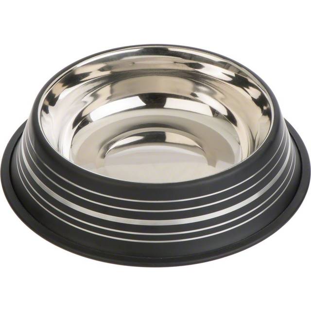 Silver Line hundskål i rostfritt stål, mattsvart - 450 ml, Ø 20 cm