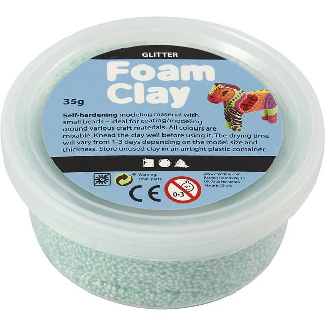 Foam Clay - Ljusgrön - Glitter - 35 g