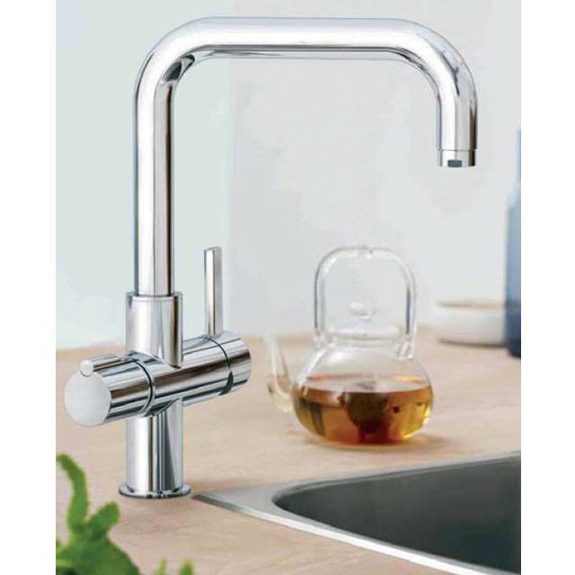Grohe RED Duo Kitchen Sink Mixer Tap With L Size Boiler - Super steel Finish: Super Steel