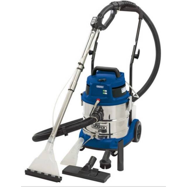 Draper 1500W 230V Wet and Dry Shampoo/Vacuum Cleaner - 20L, Blue