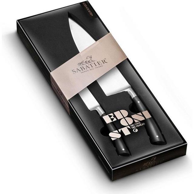 Lion Sabatier Edonist Knife Set - 4” Paring Knife + 8“ Cook’s Knife - can be Engraved or Personalised - Black